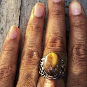 Tigers Eye Ring - Sterling Silver (unstamped)